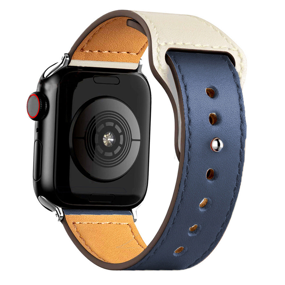 Nylon Leather Band Watch Strap with Straight Buckle – Fits Smartwatches (38–45mm)