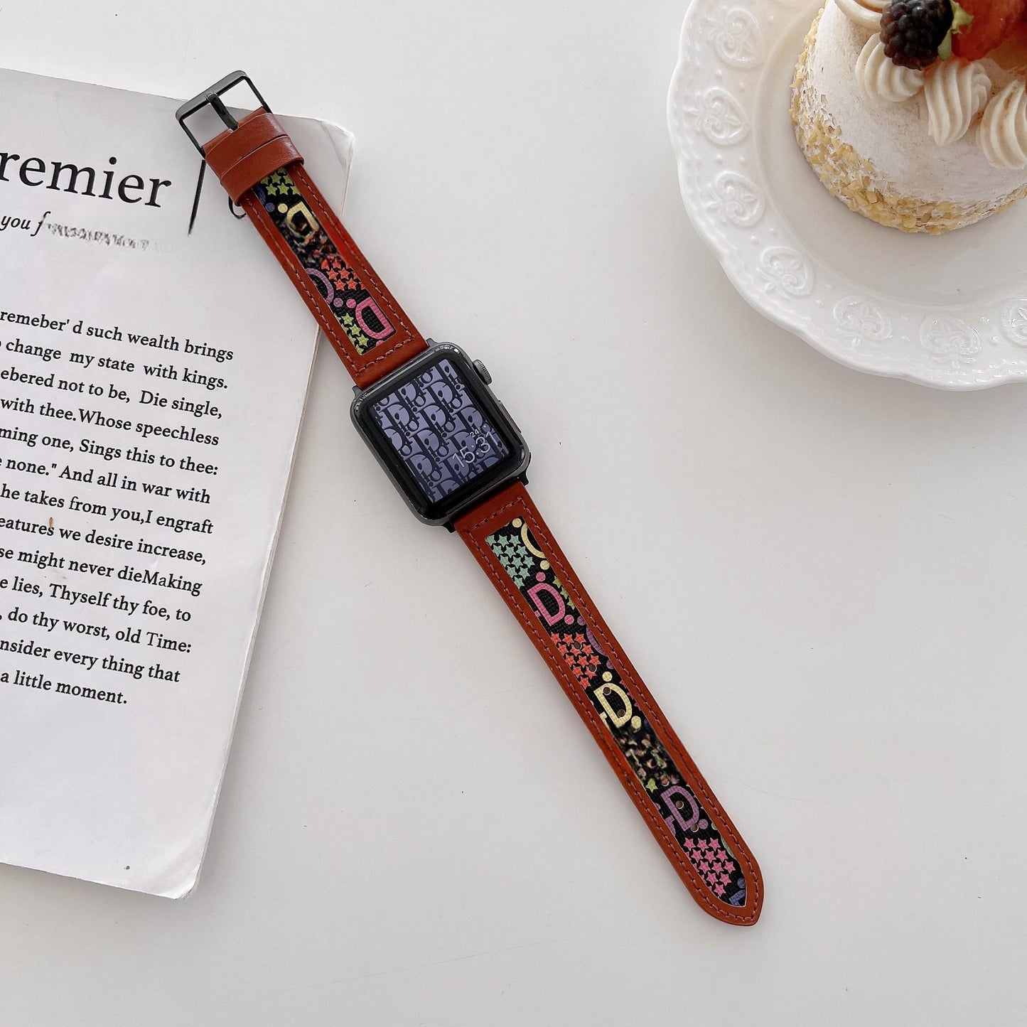 Knitted GD Hollow Leather Band Watch – Fits with Apple Models (38/40/41mm, 42/44/45/49mm, 22mm)