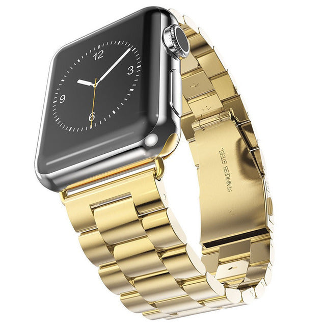 Metal Watch Strap Bracelet with Three Beads for Apple Watch 38mm/42mm