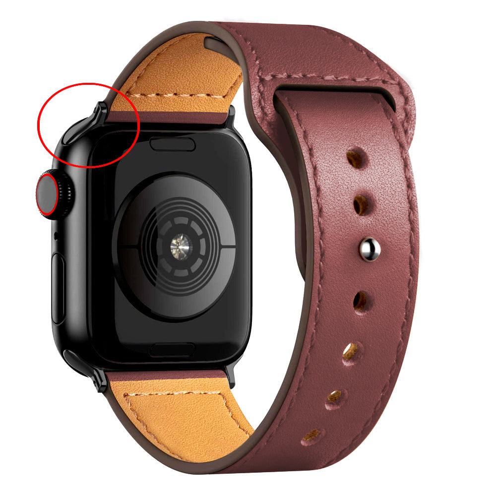 Nylon Leather Band Watch Strap with Straight Buckle – Fits Smartwatches (38–45mm)
