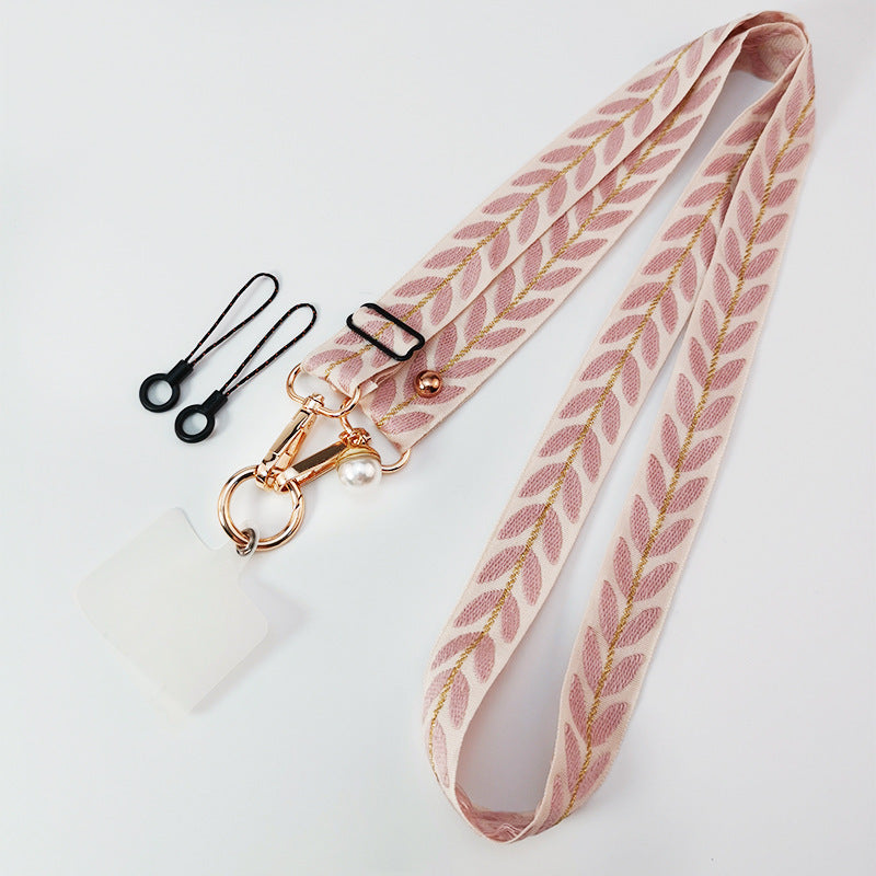 Handmade Phone Strap Crossbody Lanyard for Women with Pearl Pendant – Cell Phone Strap Holder
