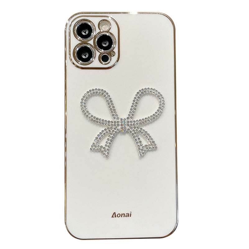 Compatible with Apple , New Simple Niche Trendy Bowknot Phone Case