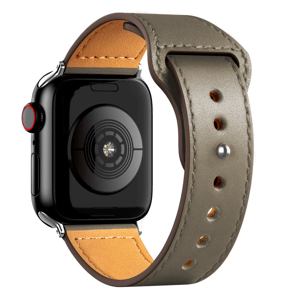 Nylon Leather Band Watch Strap with Straight Buckle – Fits Smartwatches (38–45mm)