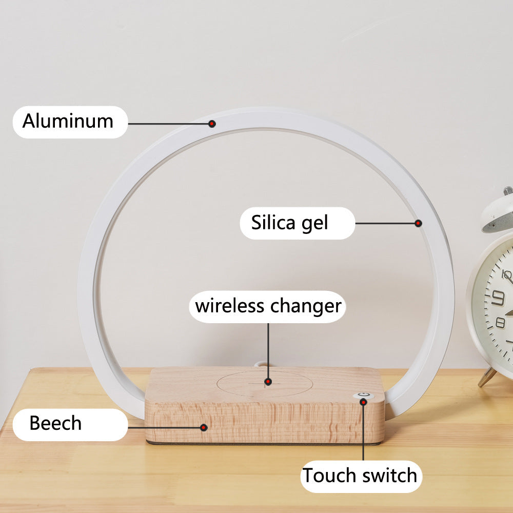 Multifunctional Touch Control LED Wireless Charging Desk Lamp for Bedside Use