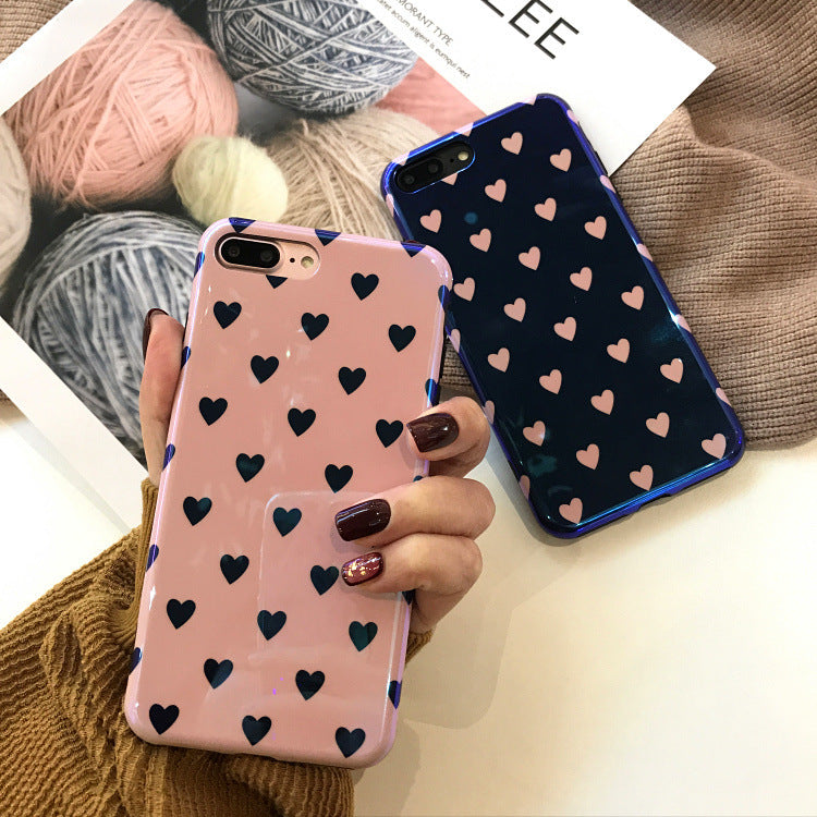 Blu-ray Laser Gradient Case For Love Heart Phone Cases For Glossy Soft Silicon Back Cover