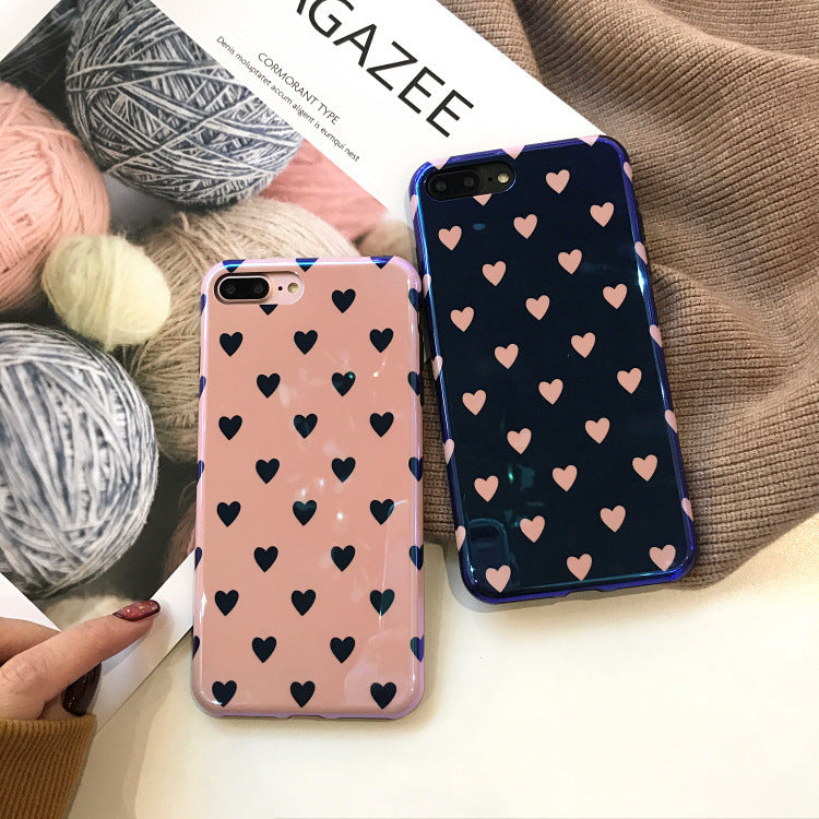 Blu-ray Laser Gradient Case For Love Heart Phone Cases For Glossy Soft Silicon Back Cover