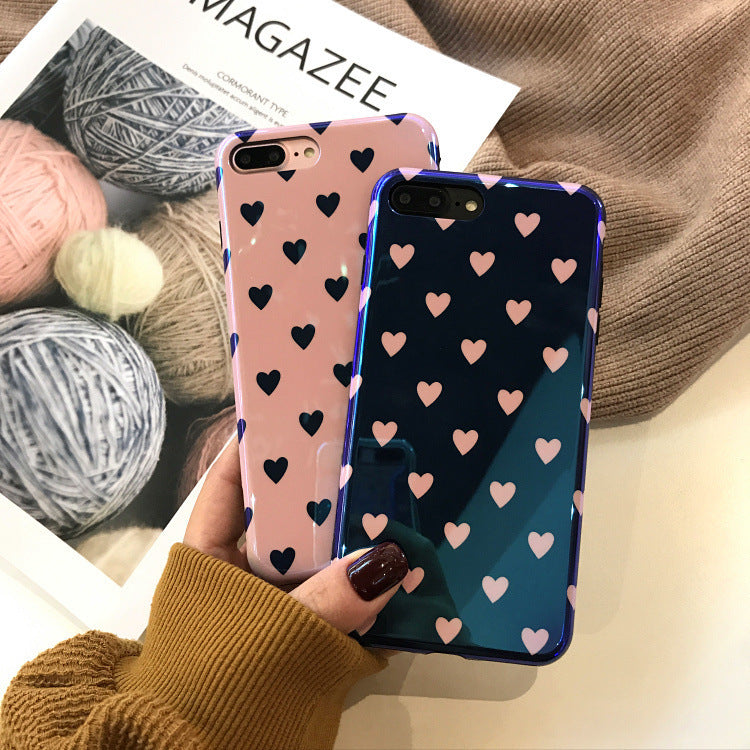 Blu-ray Laser Gradient Case For Love Heart Phone Cases For Glossy Soft Silicon Back Cover