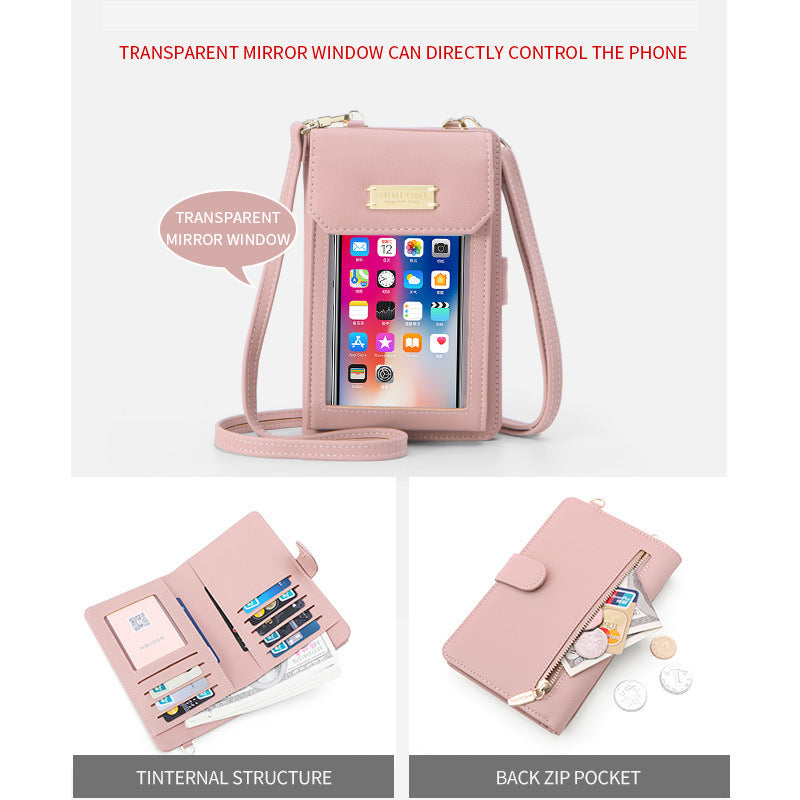lady's neck mobile phone bag wallet