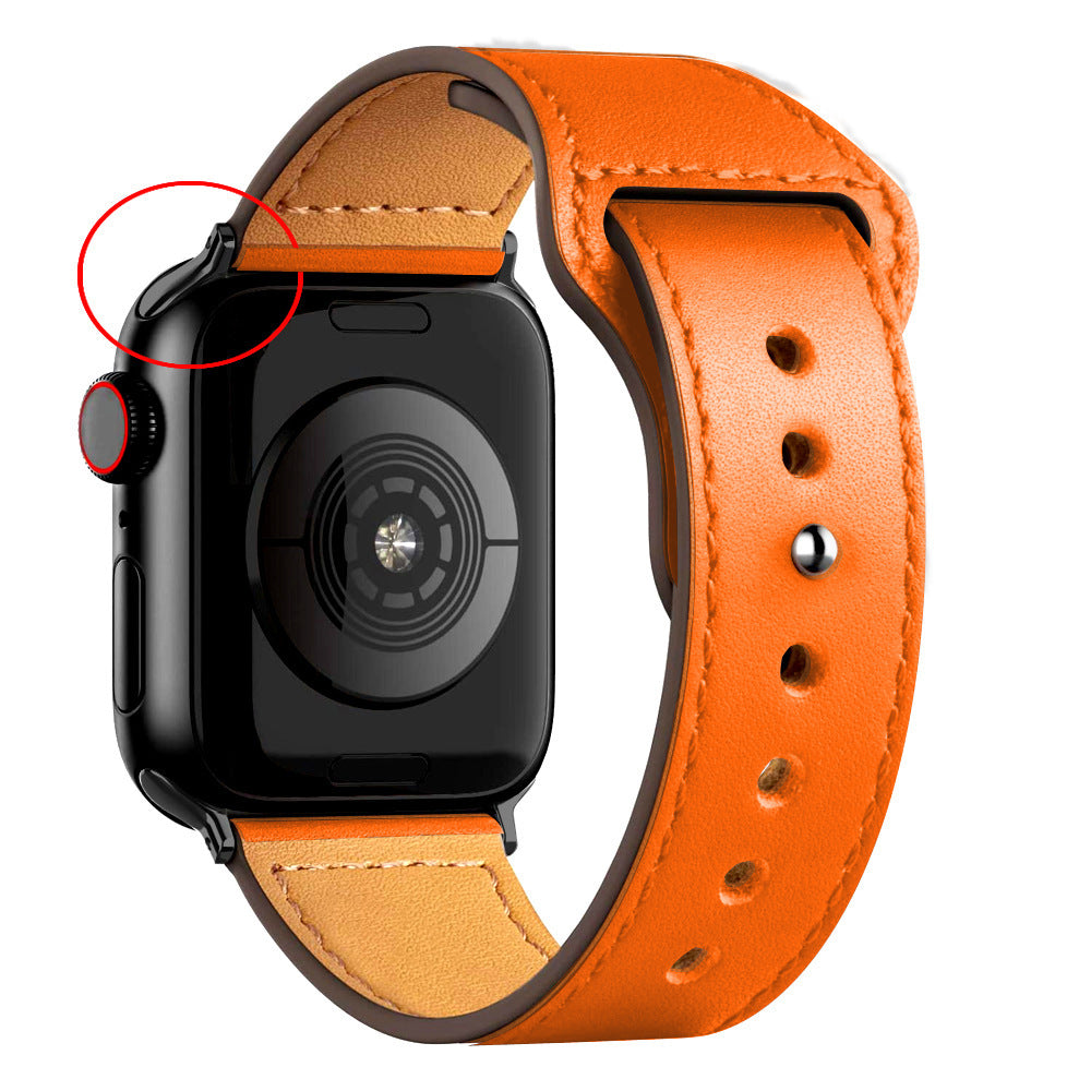 Nylon Leather Band Watch Strap with Straight Buckle – Fits Smartwatches (38–45mm)