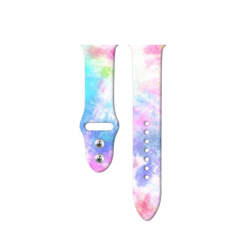 Apple Watch Band – Tie-Dyed & Printed Silicone Strap (38/40mm, 42/44mm)