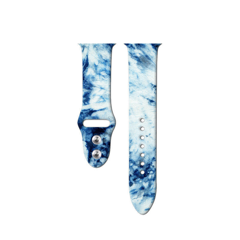 Apple Watch Band – Tie-Dyed & Printed Silicone Strap (38/40mm, 42/44mm)