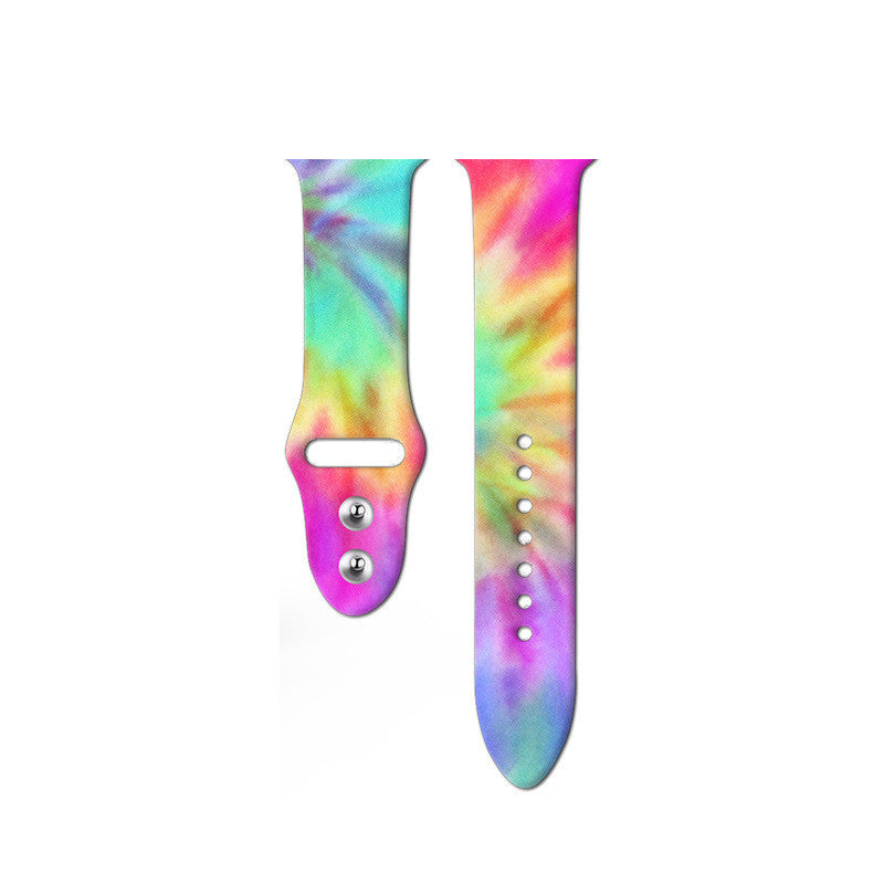 Apple Watch Band – Tie-Dyed & Printed Silicone Strap (38/40mm, 42/44mm)