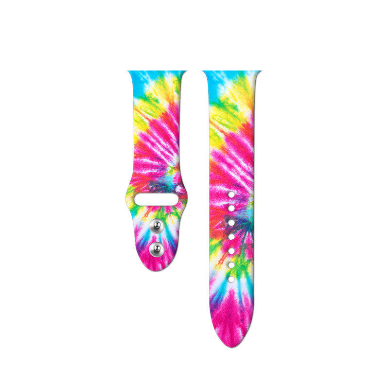 Apple Watch Band – Tie-Dyed & Printed Silicone Strap (38/40mm, 42/44mm)