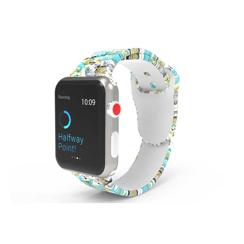 Apple Watch Band – Tie-Dyed & Printed Silicone Strap (38/40mm, 42/44mm)