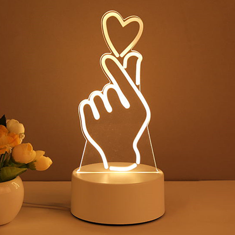 USB LED 3D Acrylic Night Light - Creative Illusion Desk Lamp for Home & Gifts