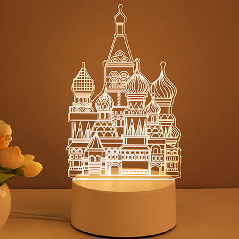 USB LED 3D Acrylic Night Light - Creative Illusion Desk Lamp for Home & Gifts
