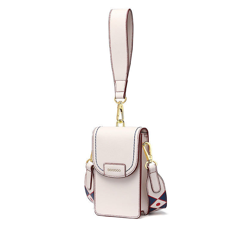 PU Leather Phone Strap Crossbody Bag – Square Pocket Cell Phone Strap Holder with Shoulder Strap