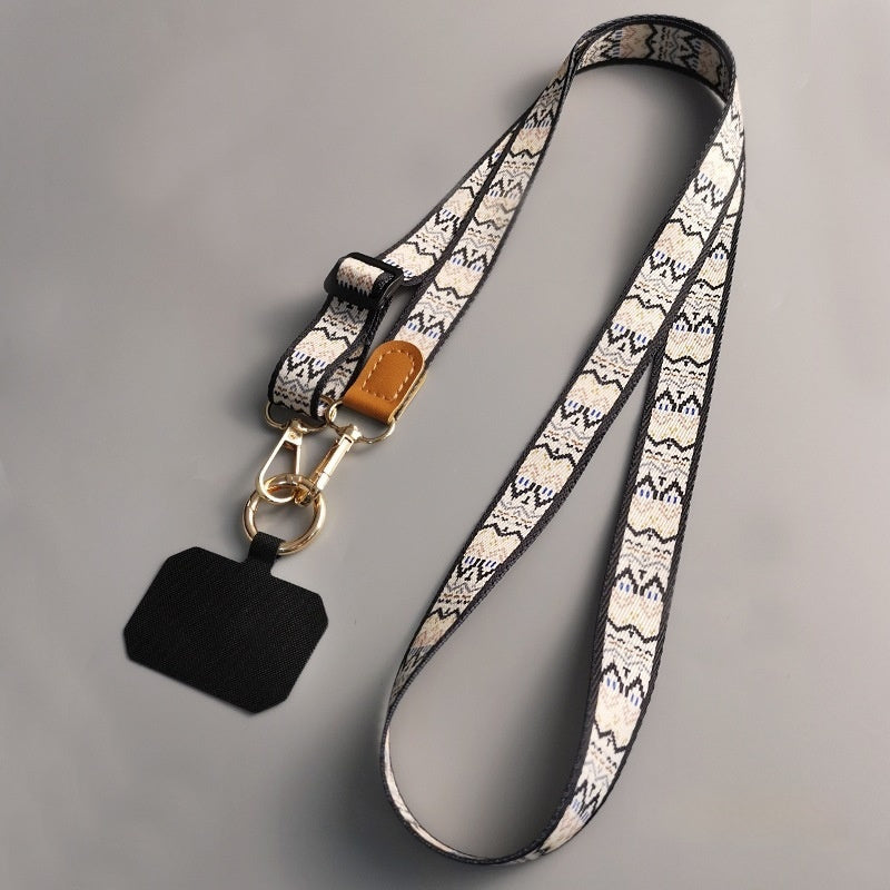 Mobile Phone Lanyard Crossbody Strap - Solid Color Detachable Rope with Buckle
