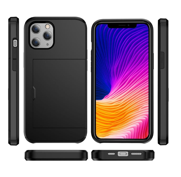Suitable For IPhone12 Slide Wallet Card Phone Case Hidden Storage Card IPhone11 Protective Case