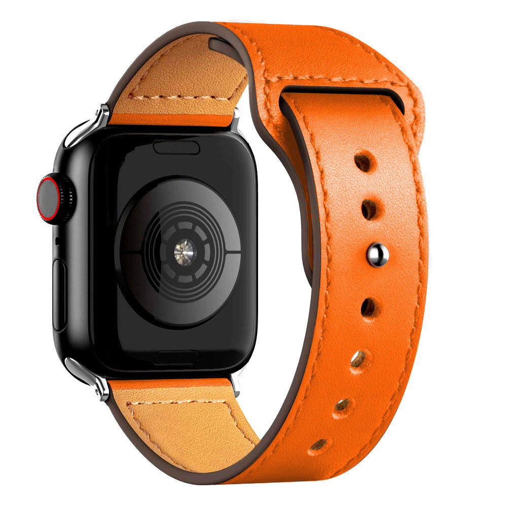 Nylon Leather Band Watch Strap with Straight Buckle – Fits Smartwatches (38–45mm)
