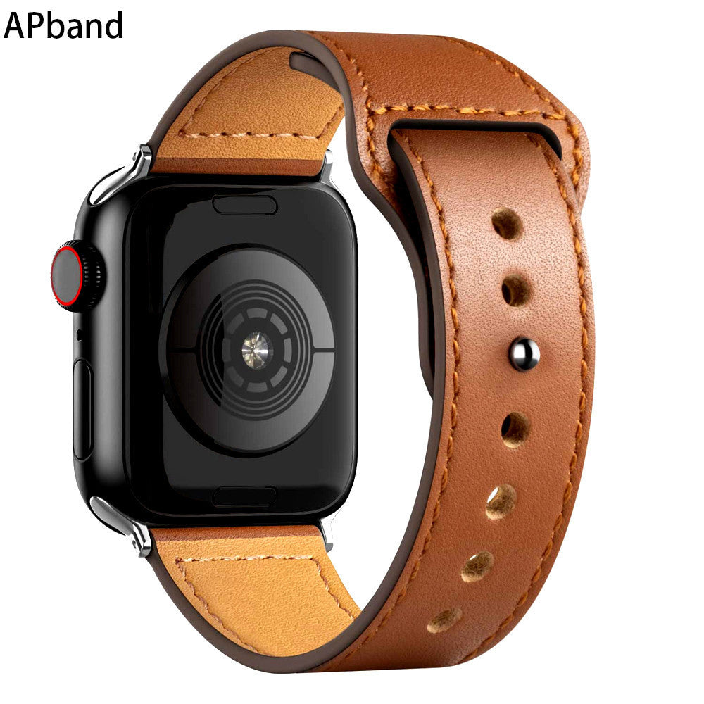 Nylon Leather Band Watch Strap with Straight Buckle – Fits Smartwatches (38–45mm)