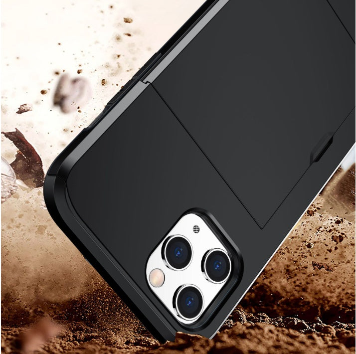 Suitable For IPhone12 Slide Wallet Card Phone Case Hidden Storage Card IPhone11 Protective Case