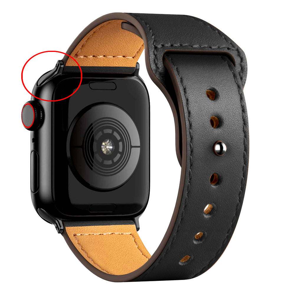 Nylon Leather Band Watch Strap with Straight Buckle – Fits Smartwatches (38–45mm)