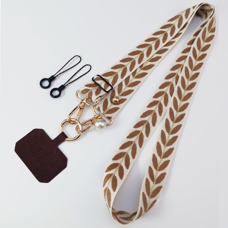Handmade Phone Strap Crossbody Lanyard for Women with Pearl Pendant – Cell Phone Strap Holder