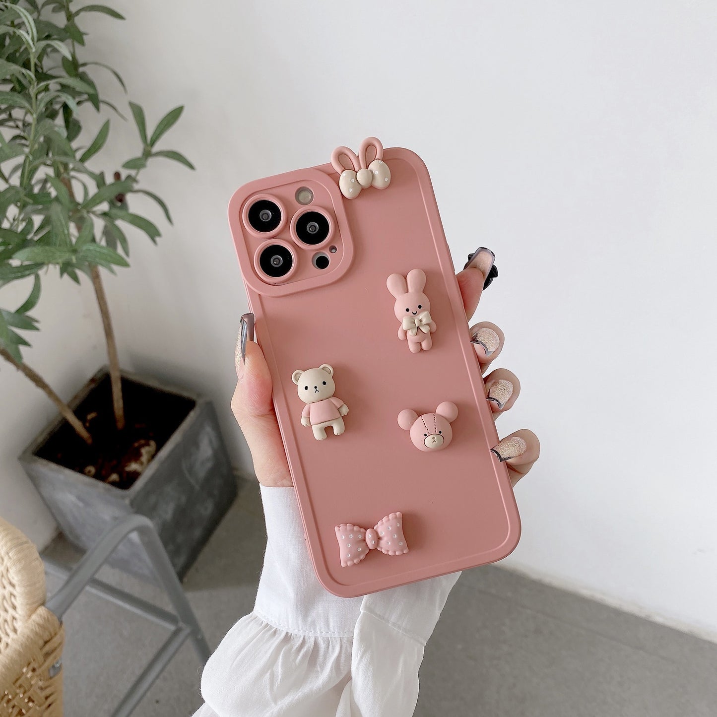 Applicable To IPhone13 Angel Eyes Phone Case Three-dimensional Bear Rabbit 12Promax
