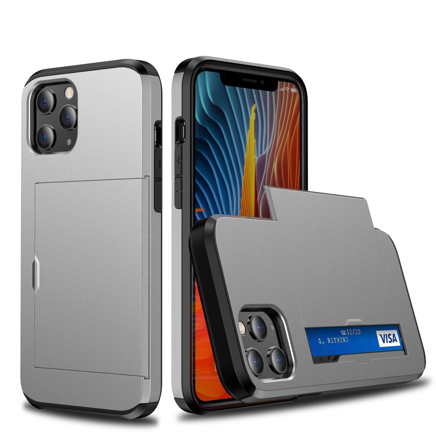 Suitable For IPhone12 Slide Wallet Card Phone Case Hidden Storage Card IPhone11 Protective Case