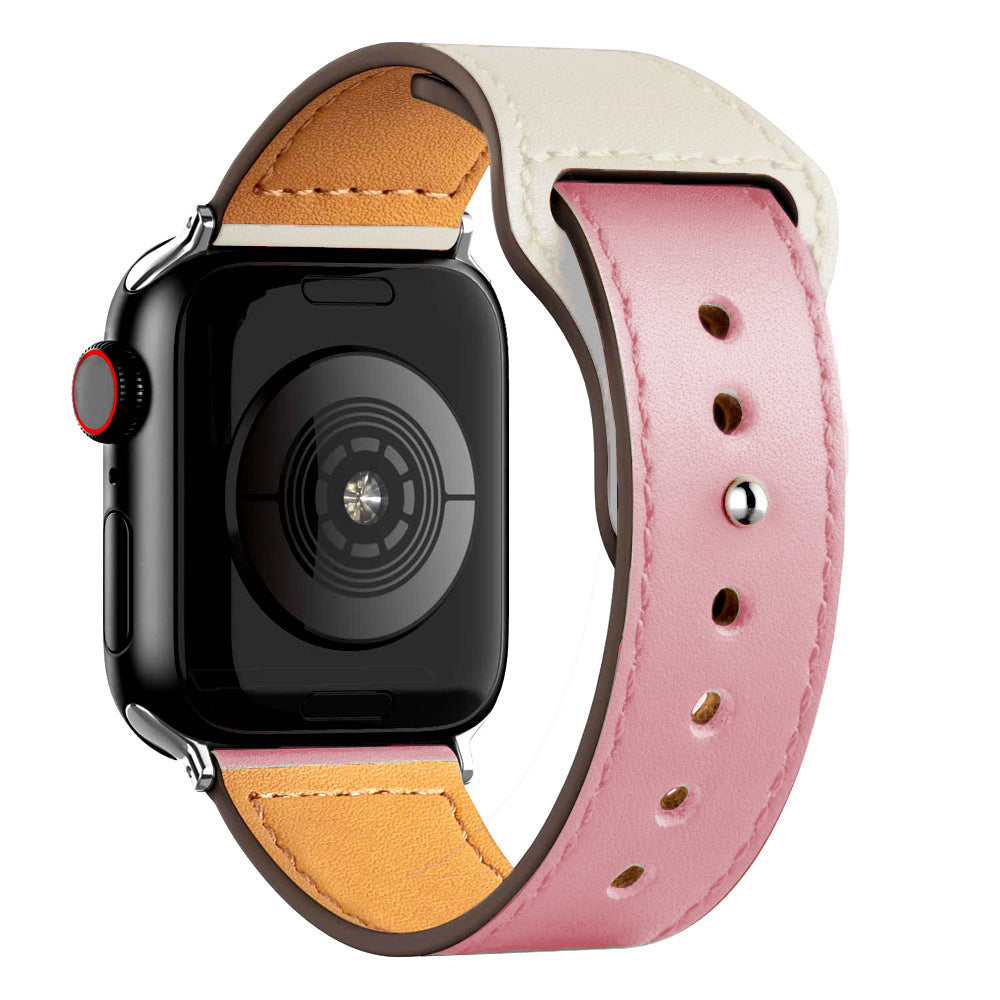 Nylon Leather Band Watch Strap with Straight Buckle – Fits Smartwatches (38–45mm)