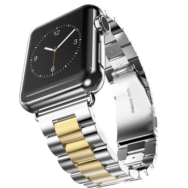 Metal Watch Strap Bracelet with Three Beads for Apple Watch 38mm/42mm