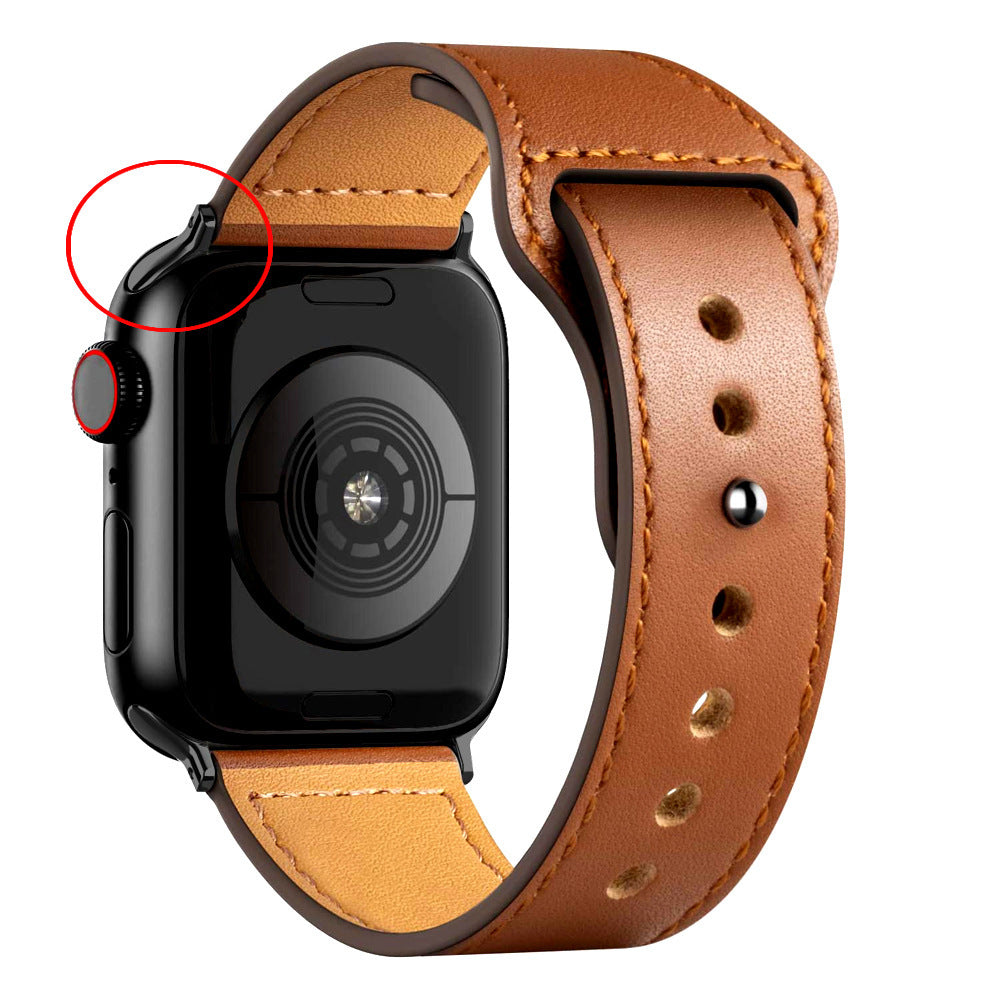 Nylon Leather Band Watch Strap with Straight Buckle – Fits Smartwatches (38–45mm)