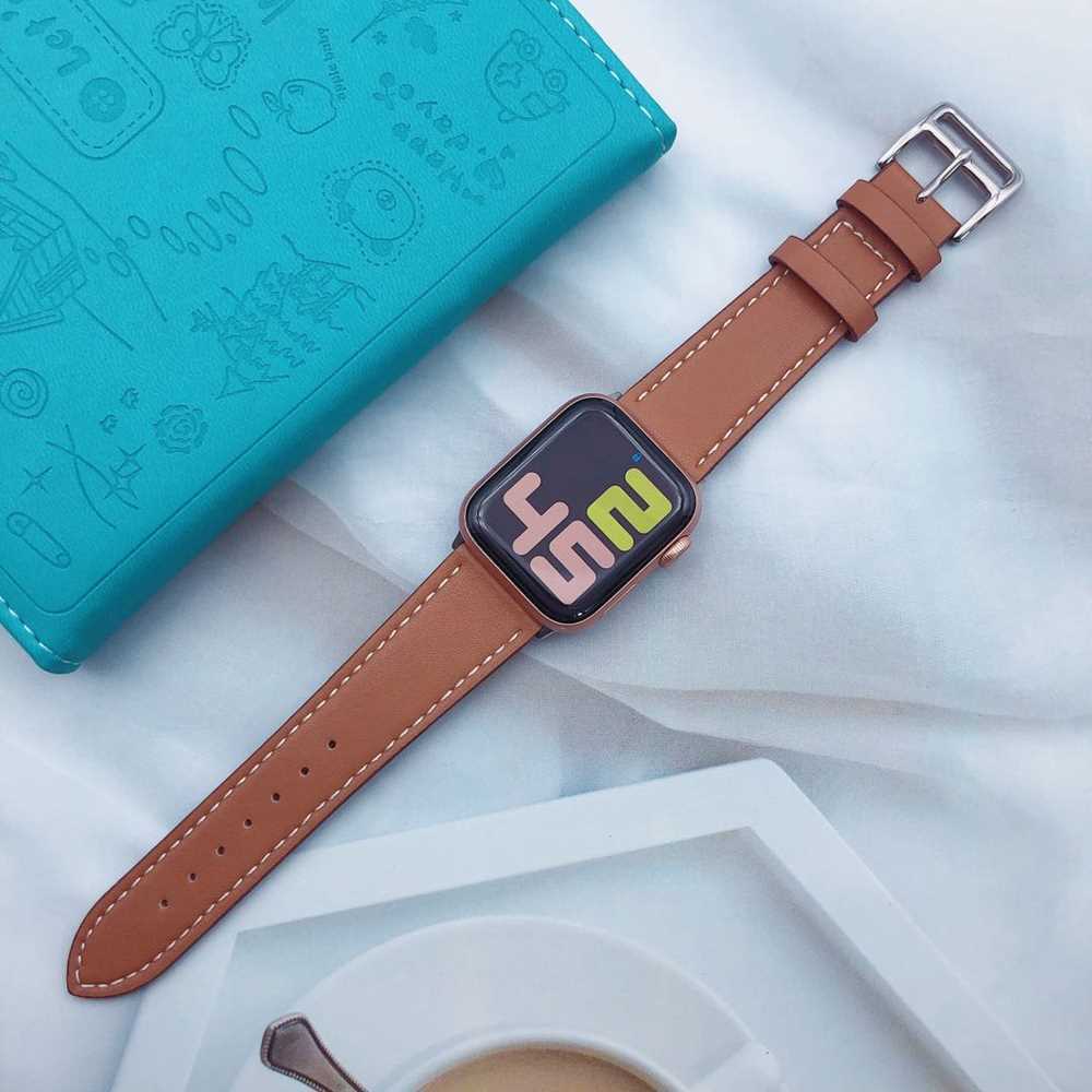 Watch Band with Buckle Cuff – Leather Apple Watch Band Bracelet Style (Multiple Colors)