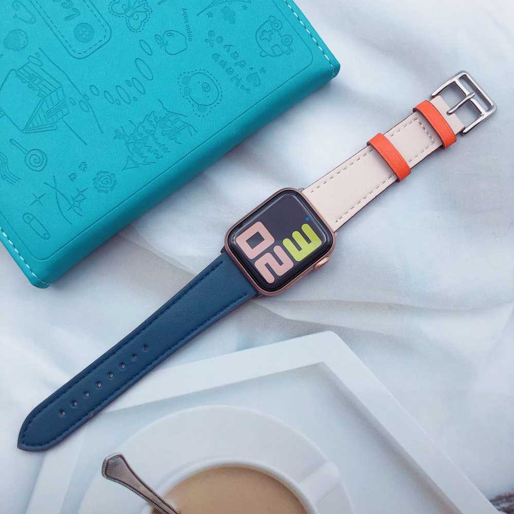 Watch Band with Buckle Cuff – Leather Apple Watch Band Bracelet Style (Multiple Colors)