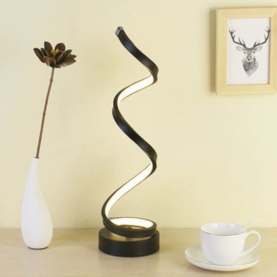 Spiral LED Desk Lamp – Trendy Dimmable Nightstand & Table Lamp