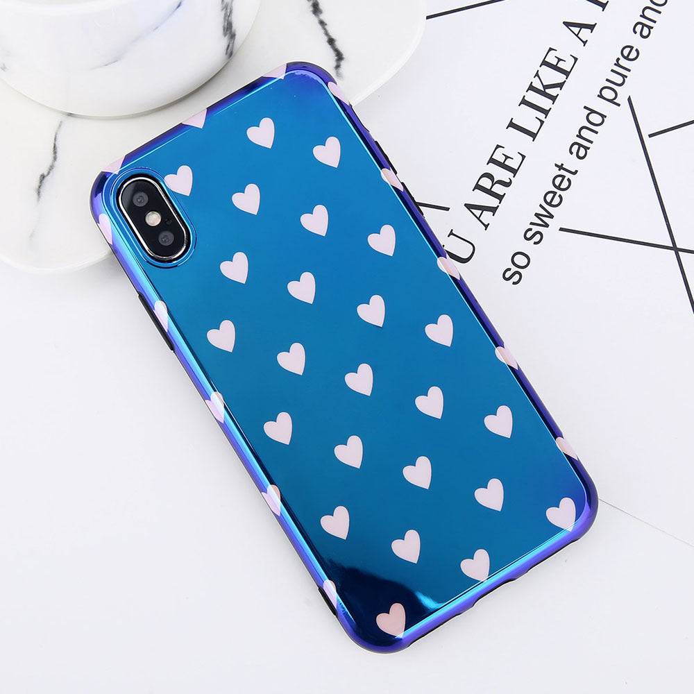 Blu-ray Laser Gradient Case For Love Heart Phone Cases For Glossy Soft Silicon Back Cover