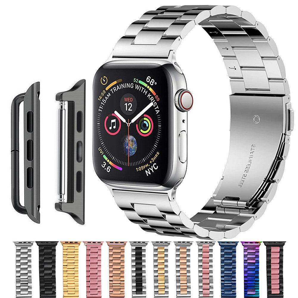 Metal Watch Strap Bracelet with Three Beads for Apple Watch 38mm/42mm