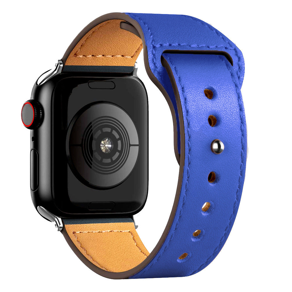 Nylon Leather Band Watch Strap with Straight Buckle – Fits Smartwatches (38–45mm)