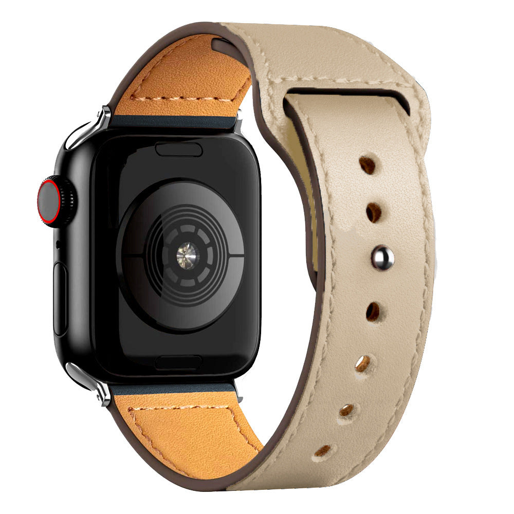 Nylon Leather Band Watch Strap with Straight Buckle – Fits Smartwatches (38–45mm)