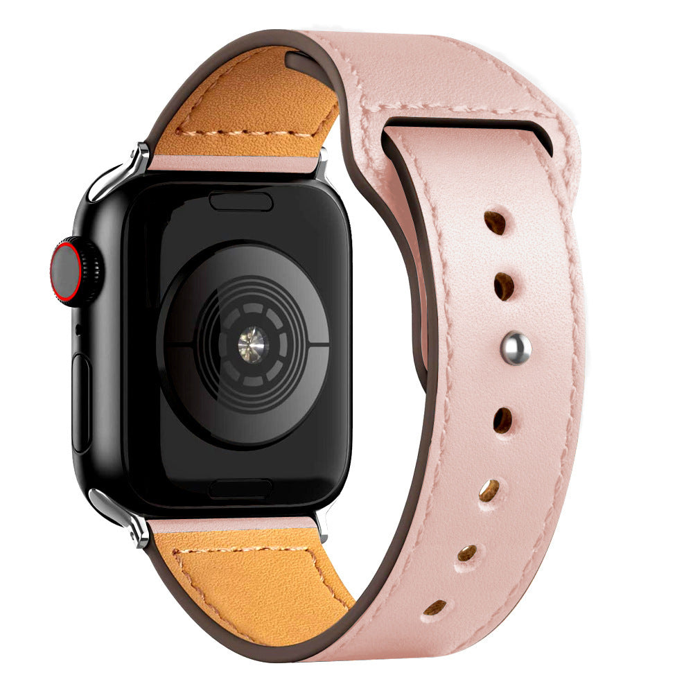 Nylon Leather Band Watch Strap with Straight Buckle – Fits Smartwatches (38–45mm)