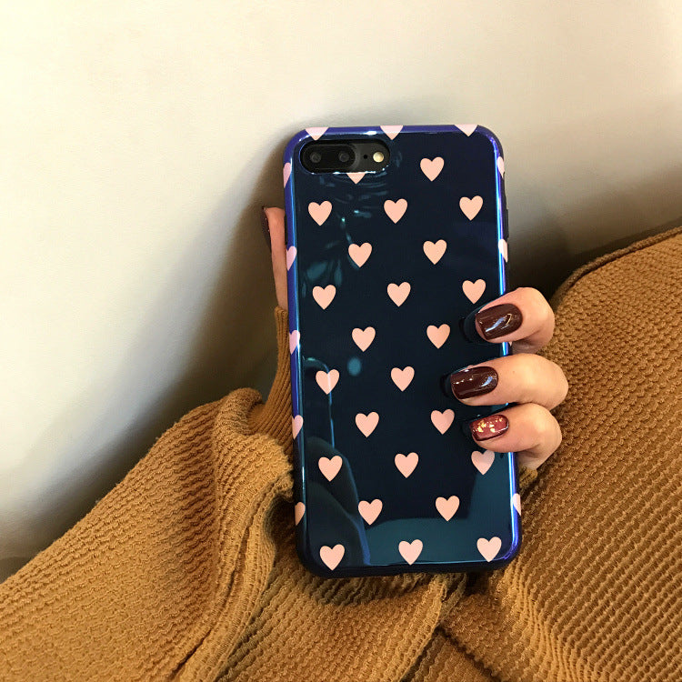 Blu-ray Laser Gradient Case For Love Heart Phone Cases For Glossy Soft Silicon Back Cover
