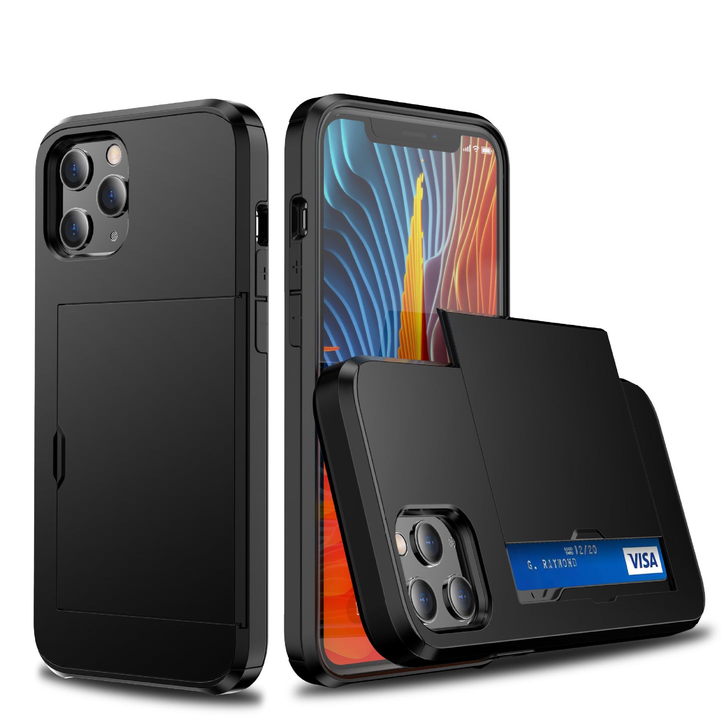 Suitable For IPhone12 Slide Wallet Card Phone Case Hidden Storage Card IPhone11 Protective Case