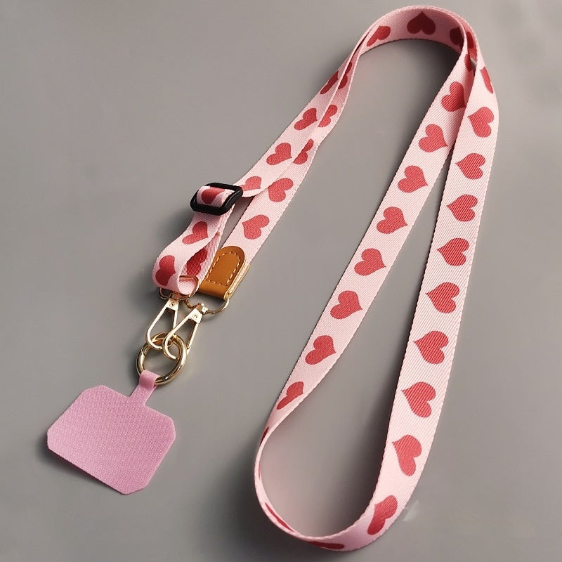Mobile Phone Lanyard Crossbody Strap - Solid Color Detachable Rope with Buckle