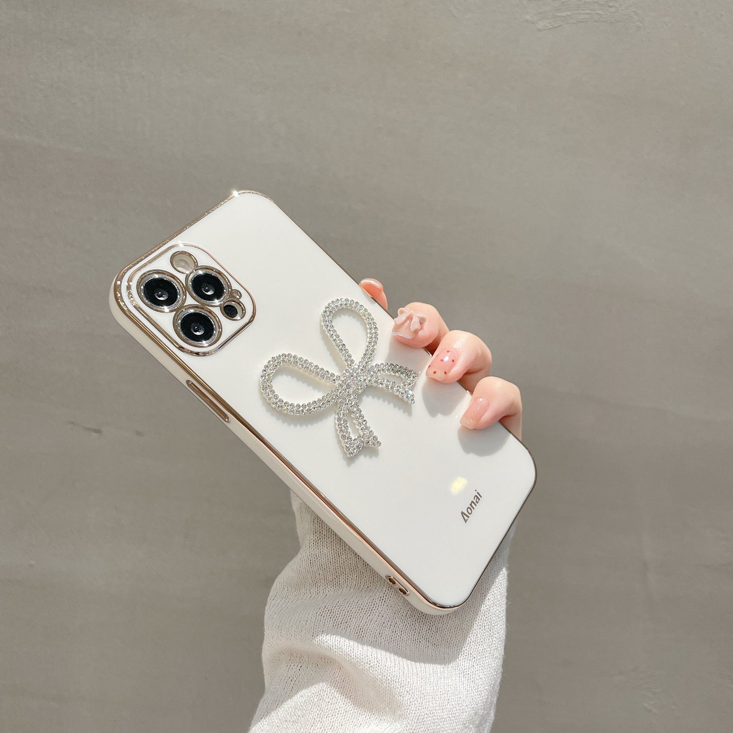 Compatible with Apple , New Simple Niche Trendy Bowknot Phone Case