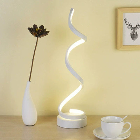 Spiral LED Desk Lamp – Trendy Dimmable Nightstand & Table Lamp