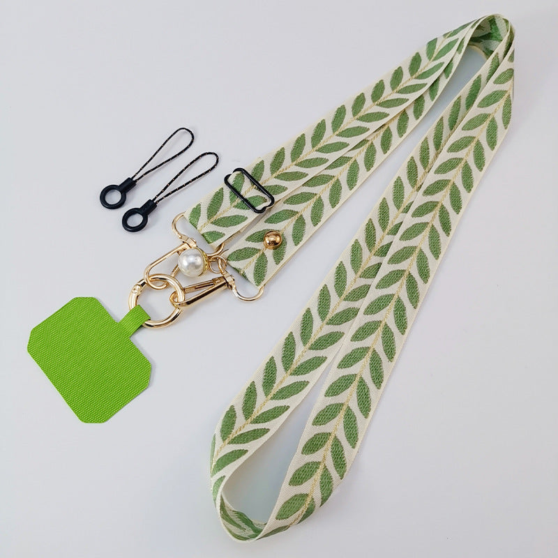 Handmade Phone Strap Crossbody Lanyard for Women with Pearl Pendant – Cell Phone Strap Holder