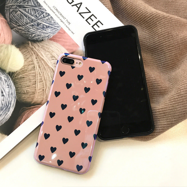 Blu-ray Laser Gradient Case For Love Heart Phone Cases For Glossy Soft Silicon Back Cover