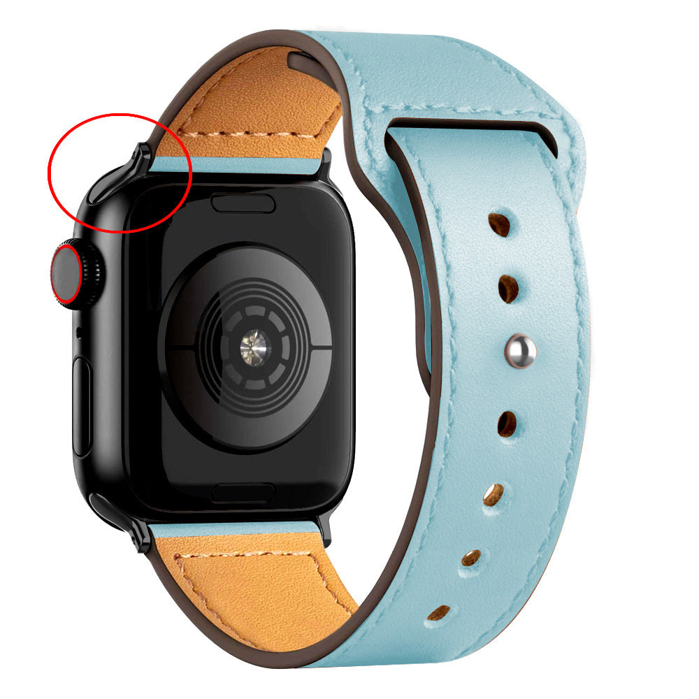 Nylon Leather Band Watch Strap with Straight Buckle – Fits Smartwatches (38–45mm)