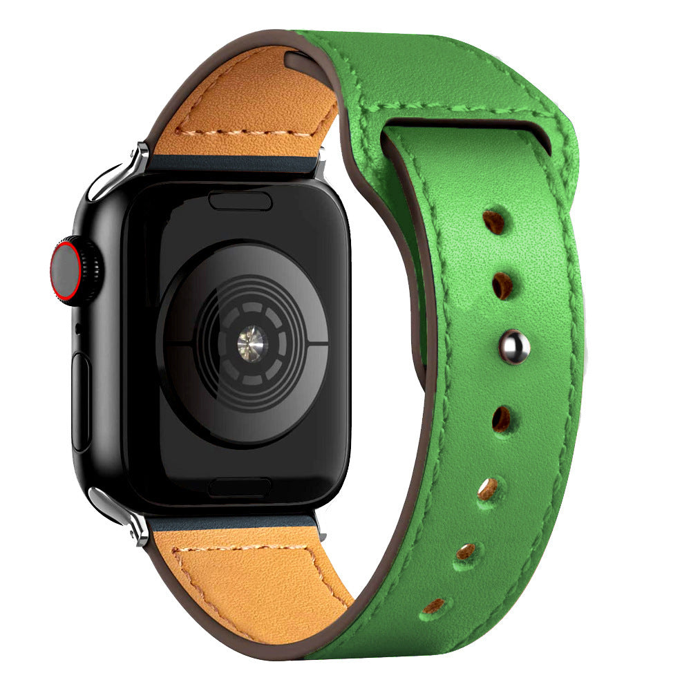 Nylon Leather Band Watch Strap with Straight Buckle – Fits Smartwatches (38–45mm)